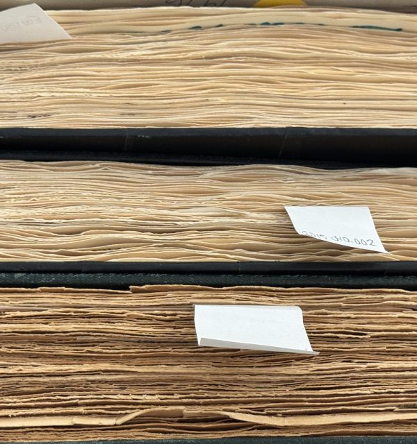 Old books with notes in them